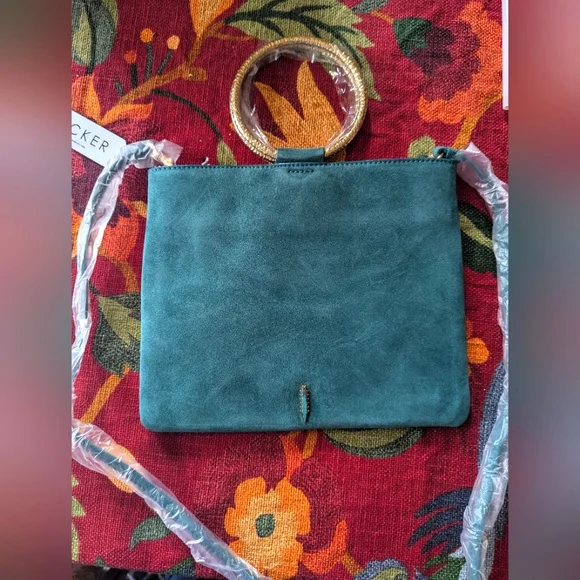 SALE - Thacker NYC Le Pouch Suede Bag Teal NWT Brand New - Picture 6 of 6